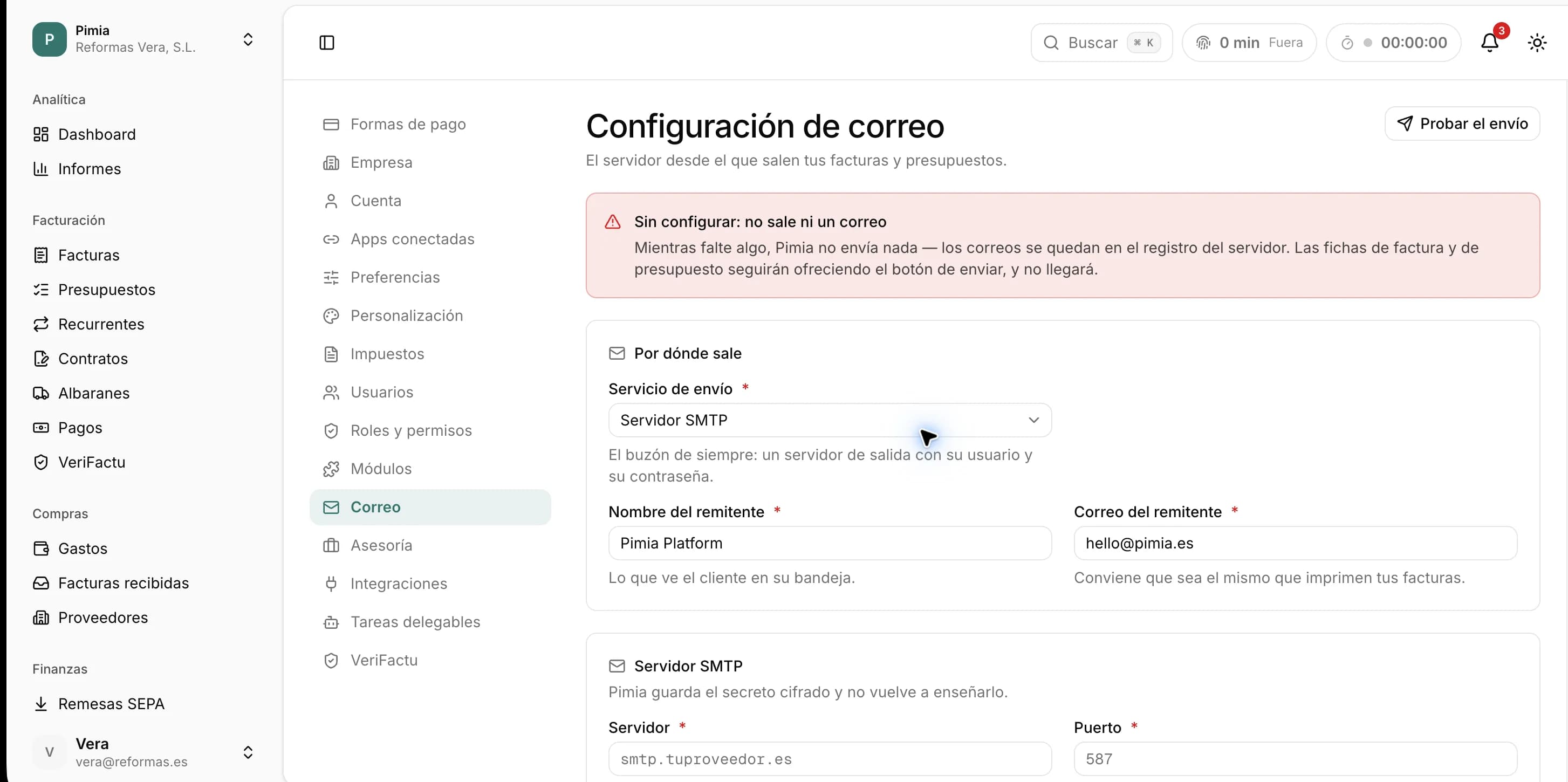 Correo en Pimia