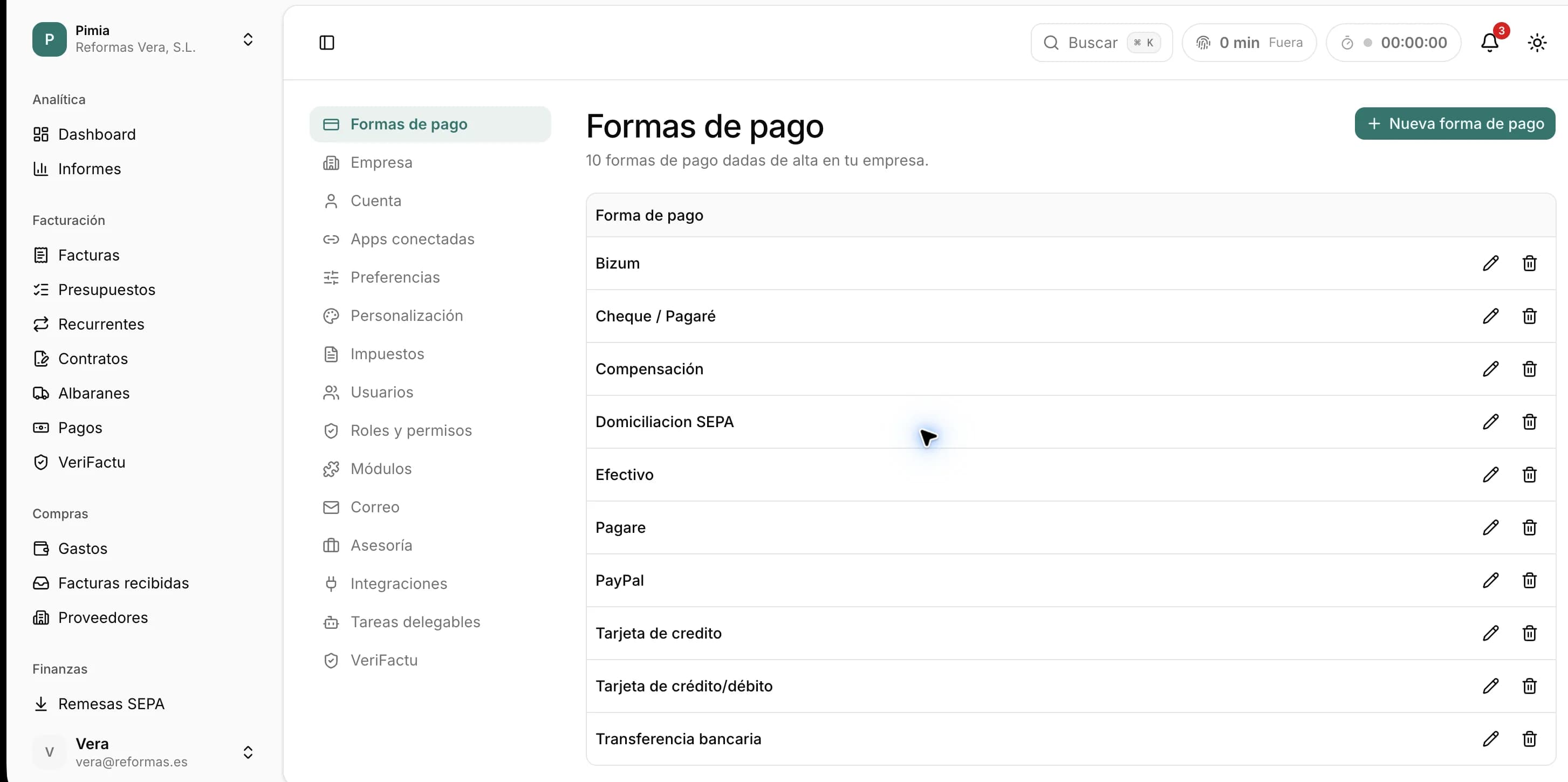 Formas de pago en Pimia
