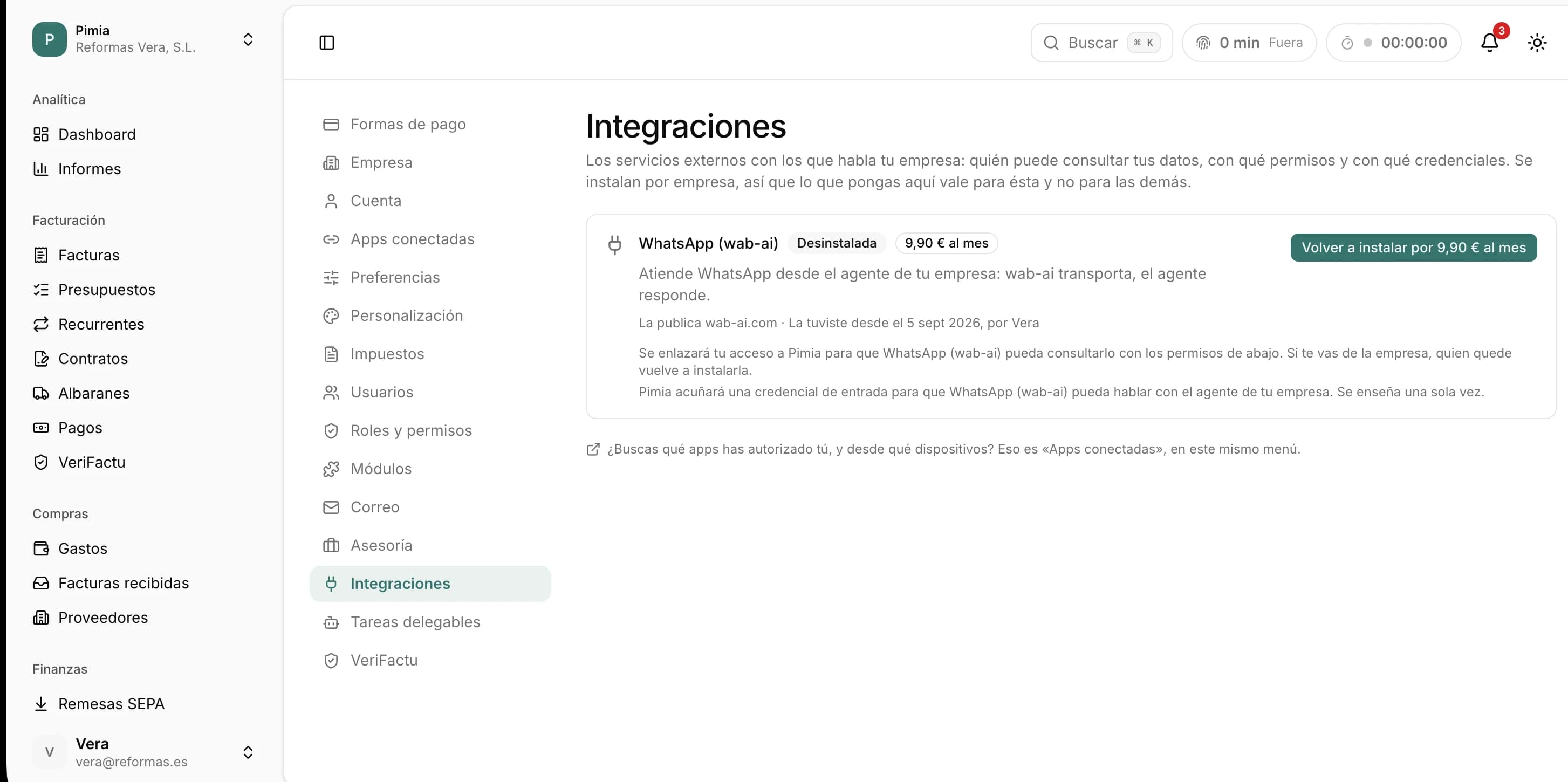 Integraciones en Pimia